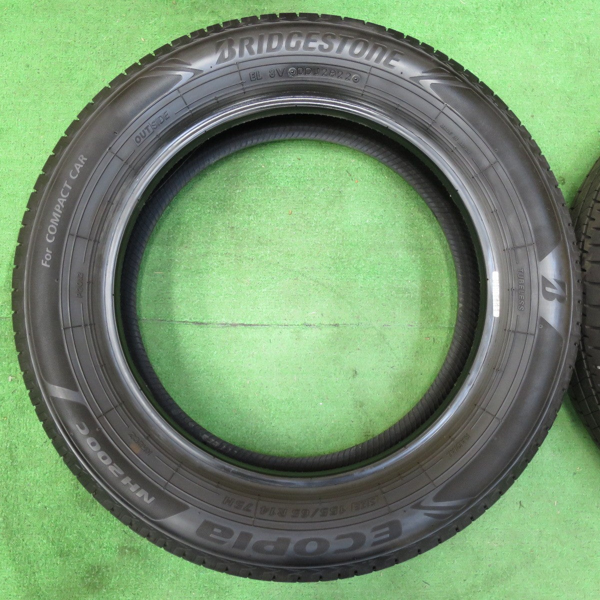 *送料無料* 1本未使用！バリ溝！23年！9分★155/65R14 ブリヂストン エコピア NH200C タイヤ 14インチ N-BOX タント スペーシア ルークス等★4072205イノタ