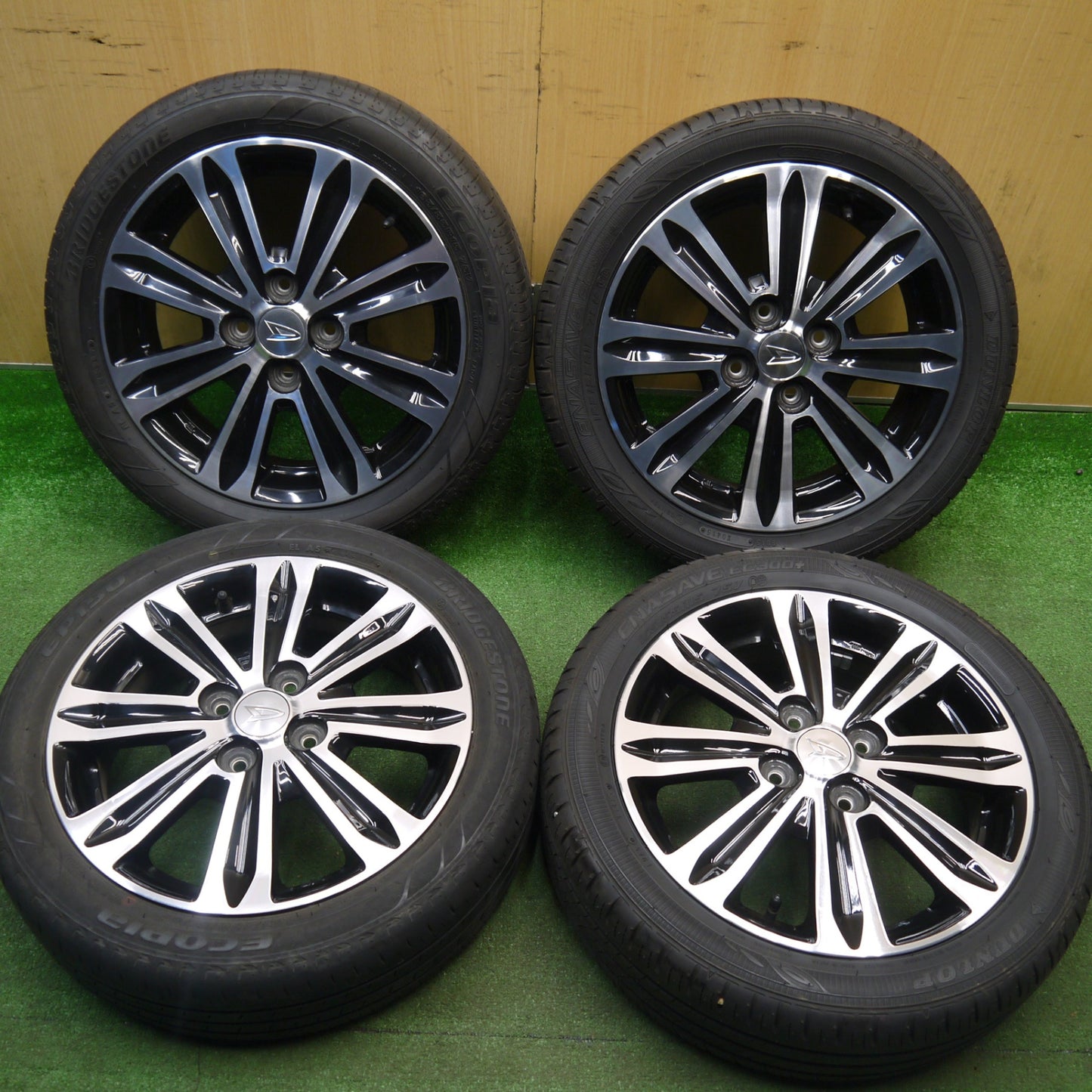 バリ溝！キレイ！ほぼ10分★ダイハツ タント カスタム 純正 165/55R15 ダンロップ エナセーブ EC300+ ブリヂストン エコピア EP150 15インチ PCD100/4H★6012608Hノ