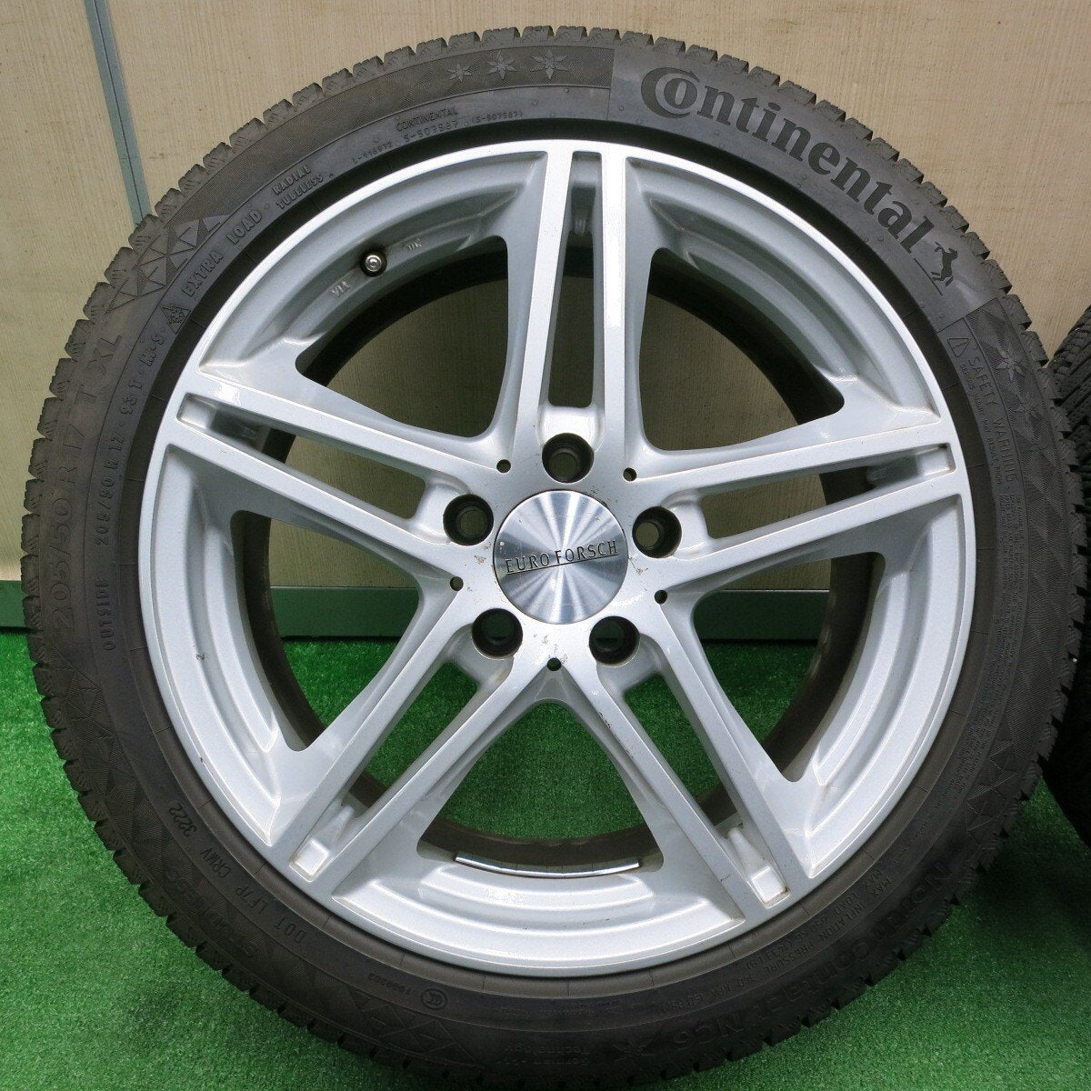 バリ溝！22年！9分★ベンツ等 EUROFORSCH 205/50R17 スタッドレス コンチネンタル ノースコンタクト NC6 ユーロフォルシュ PCD112/5H★4111904TNス