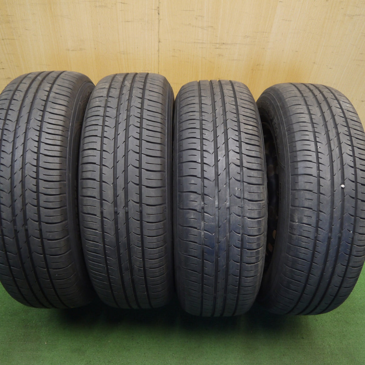 バリ溝！24年！8.5分◎195/65R15 グッドイヤー EfficientGrip ECO Hybrid スチール ホイール 15インチ PCD114.3/5H◎6090706Hノ
