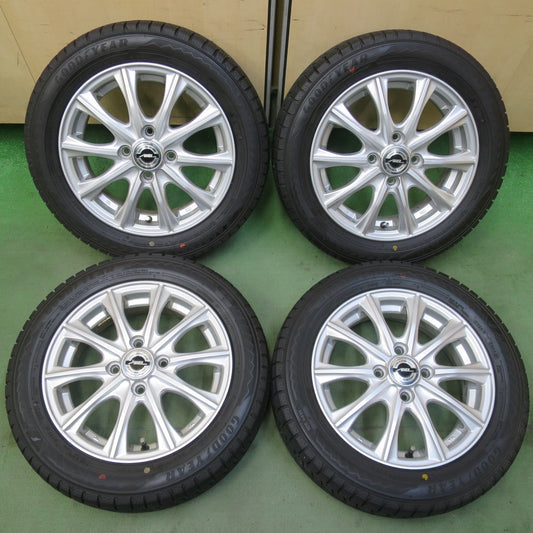 バリ溝！24年！8.5分◎スタッドレス 155/65R14 グッドイヤー アイスナビ8 AXEL アクセル 14インチ PCD100/4H◎6100902イス
