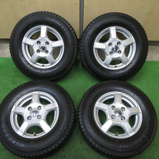 バリ溝！23年！9.5分★スタッドレス 165R13 6PR ブリヂストン ブリザック VL1 CVW 社外 アルミ 13インチ PCD100/4H★5091002TTス