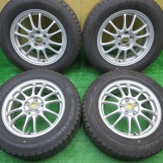 バリ溝！21年！キレイ！9.5分★プリウス 等 195/65R15 スタッドレス ダンロップ ウインターマックス WM02 FINAL MIND ファイナルマインド 15インチ PCD100/5H★5101405NJス