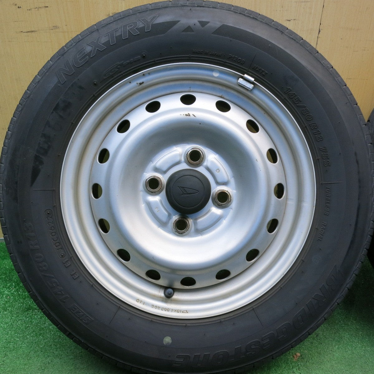 4本価格！22年◎ダイハツ ハイゼット 純正 スチール 145/80R13 ブリヂストン ネクストリー エコピア 13インチ PCD100/4H◎6082708HAノ
