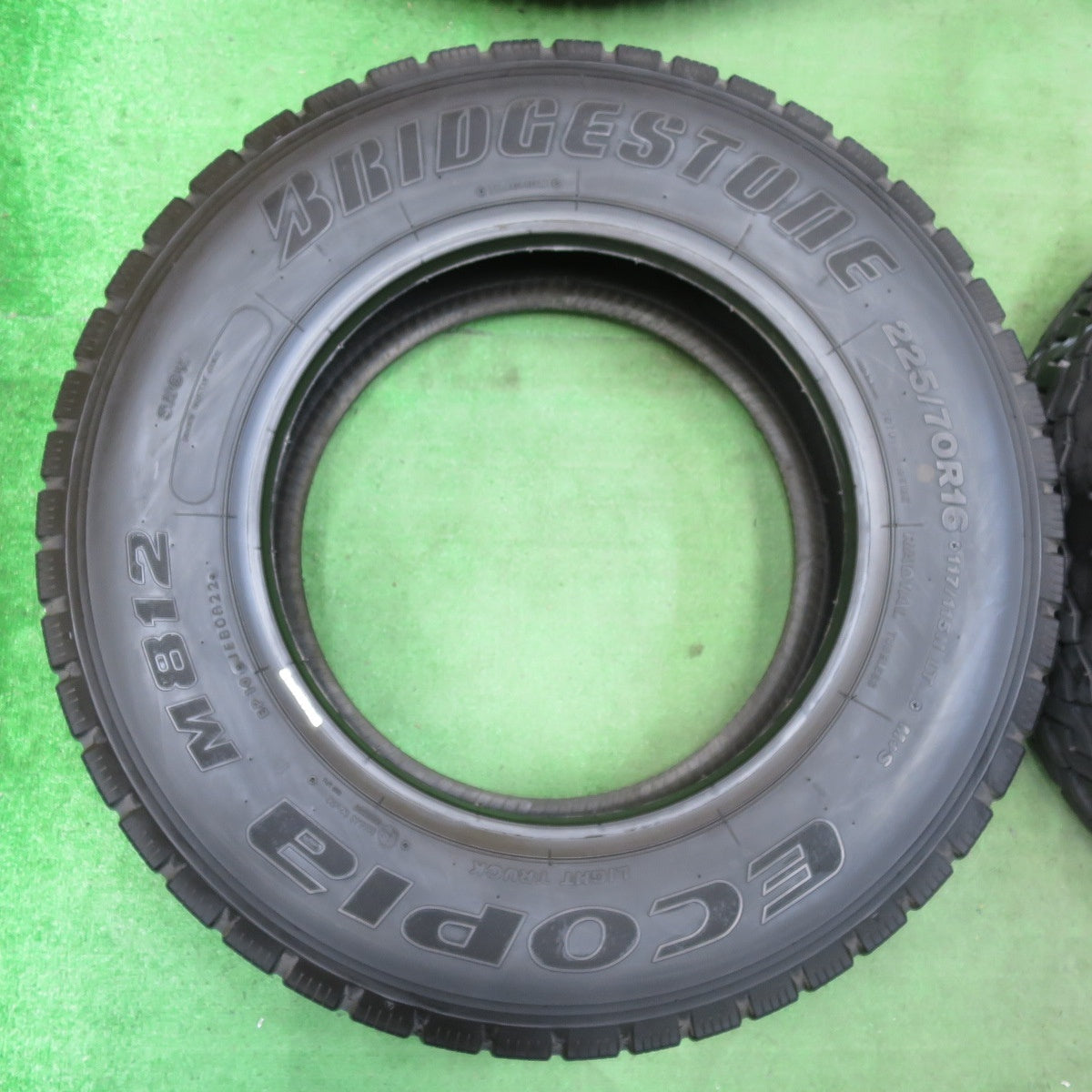 バリ溝！22年！9分！6本★トラック タイヤ 225/70R16 117/115N ブリヂストン エコピア M812 ミックス オールシーズン 16インチ★5061006イノタ