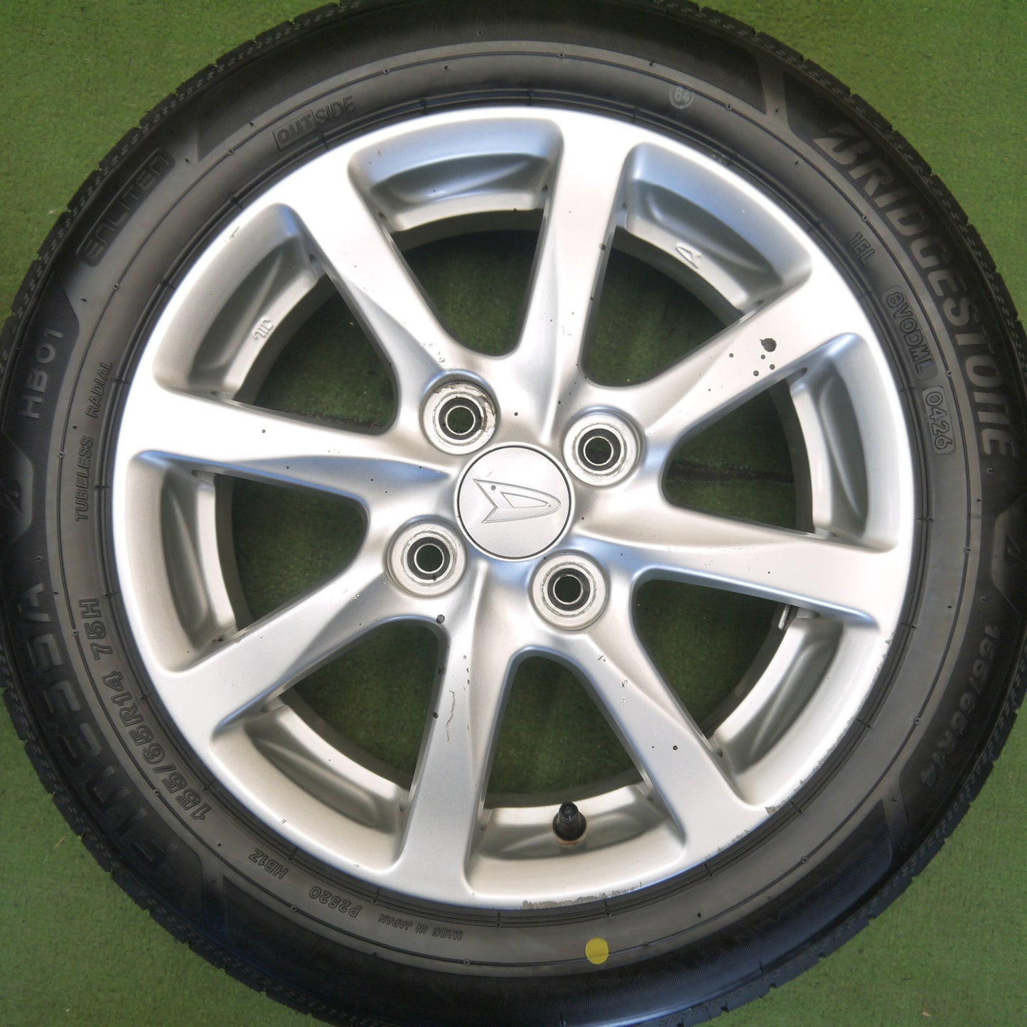 ほぼ未使用！26年◎ダイハツ タント ムーヴ 純正 155/65R14 ブリヂストン FINESSA フィネッサ 14インチ PCD100/4H◎6071506Hノ