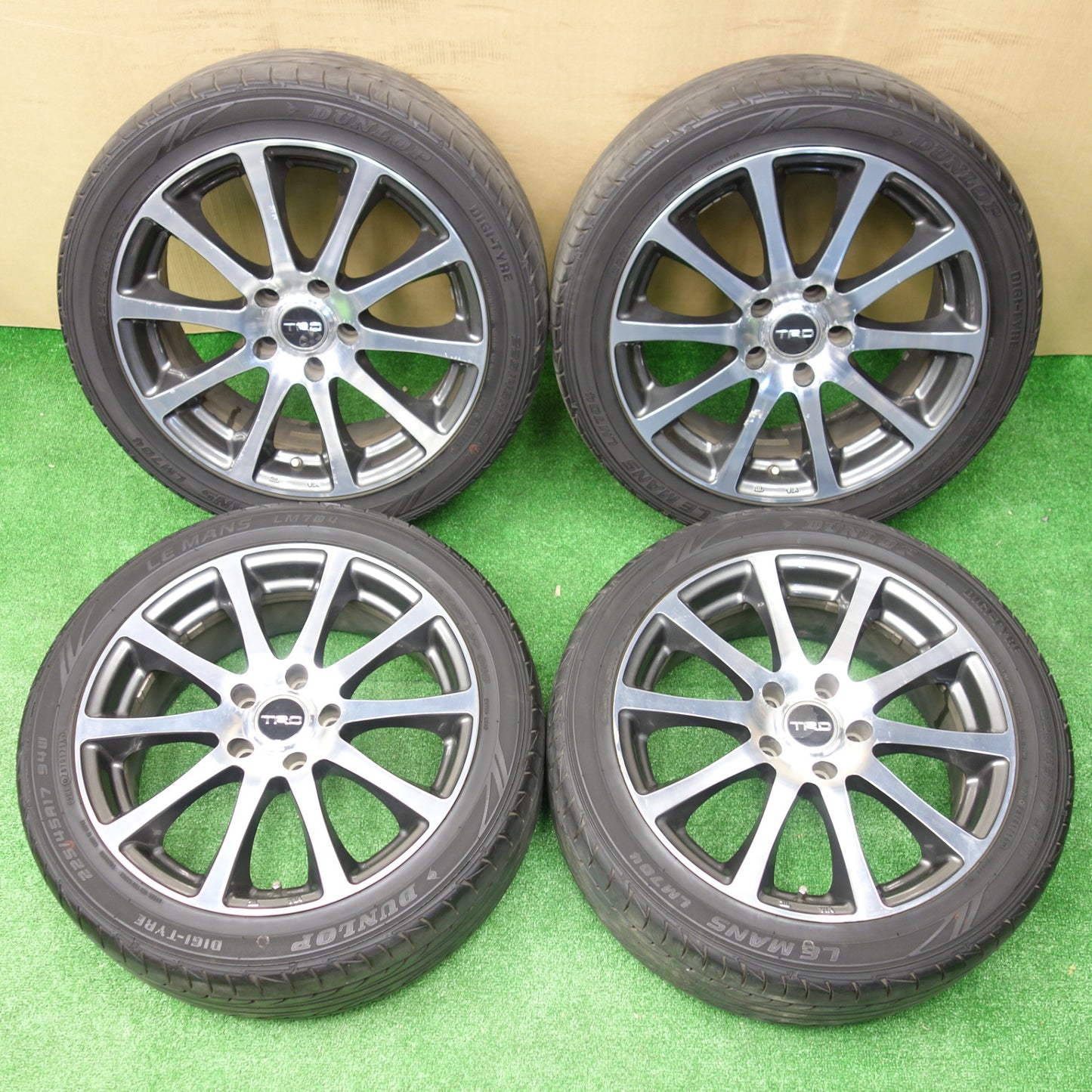 バリ溝！8.5分★トヨタ アルファード ヴェルファイア 等 TRD TF4 225/45R17 ダンロップ LE MANS LM704 17インチ PCD114.3/5H★5112903KTノ