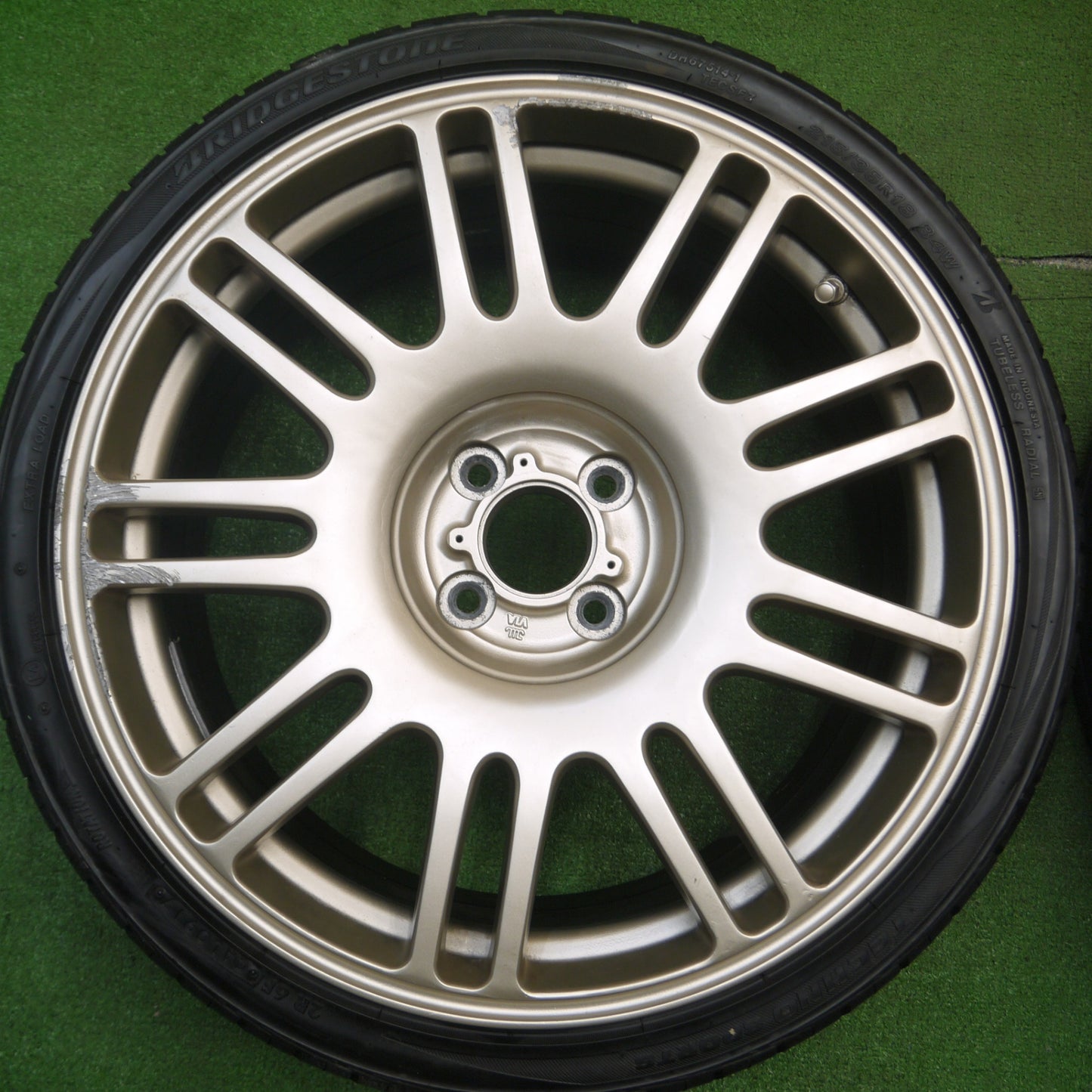 [送料無料] バリ溝！キレイ！9分★RACING SPARCO 215/35R18 ブリヂストン テクノスポーツ レーシングスパルコ 18インチ PCD100/4H★4122308Hノ