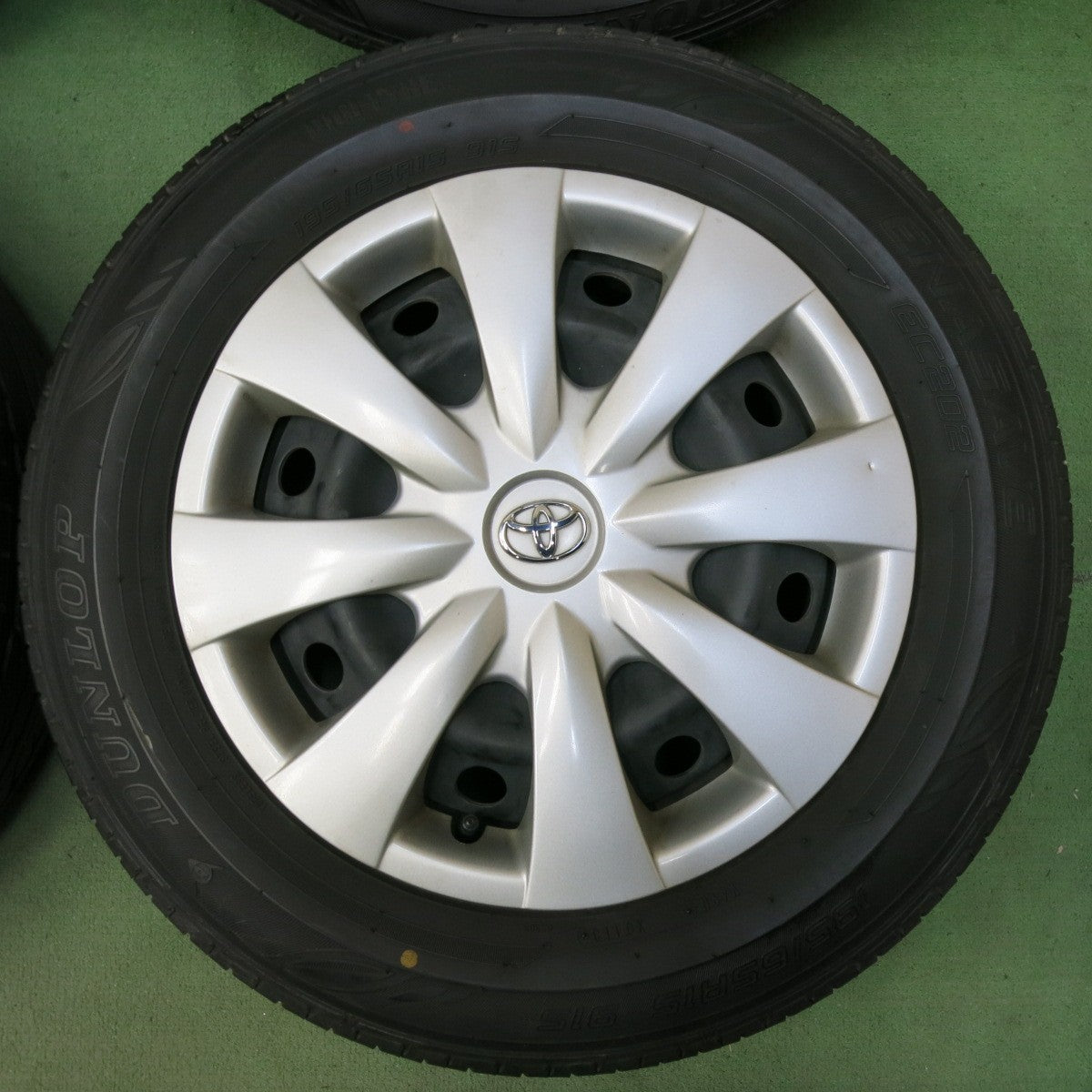 バリ溝！9.5分★トヨタ 140系 カローラ フィールダー 純正 スチール 195/65R15 ダンロップ エナセーブ EC202 15インチ PCD100/4H★5043014SYノ