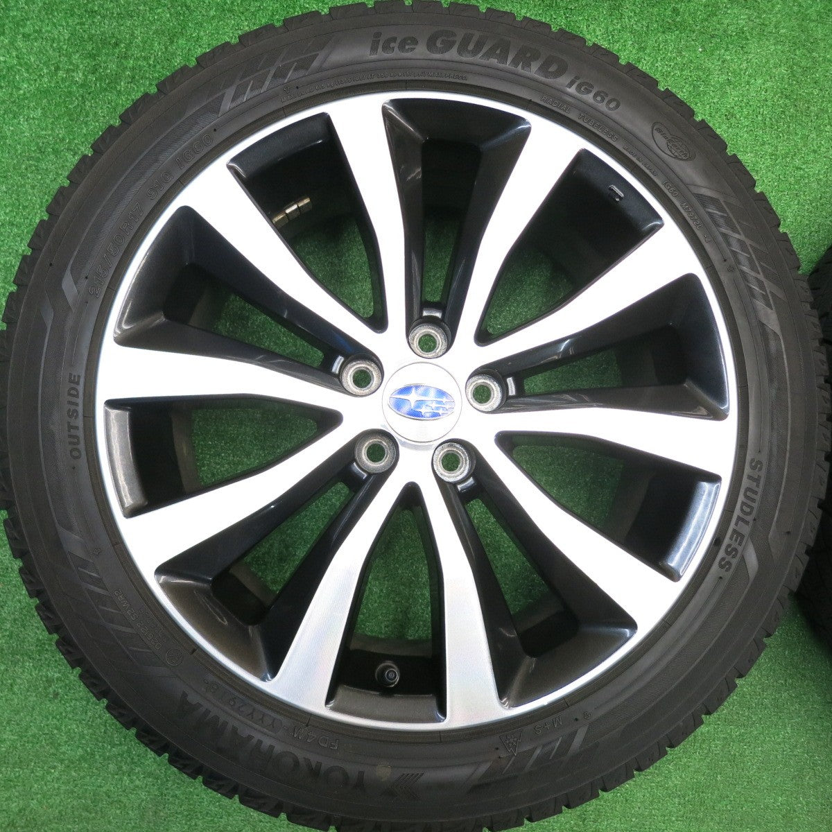 バリ溝！キレイ！8.5分★スバル エクシーガ クロスオーバー7 純正 215/50R17 スタッドレス ヨコハマ アイスガード iG60 17インチ PCD100/5H★5102305HAス