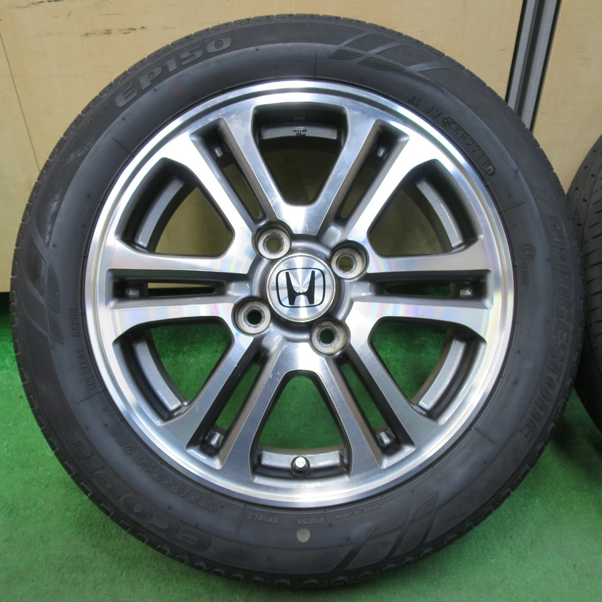 [送料無料] 4本価格★ホンダ JF1 JF2 N-BOX 純正 155/65R14 ブリヂストン エコピア EP150 14インチ PCD100/4H★4112912イノ