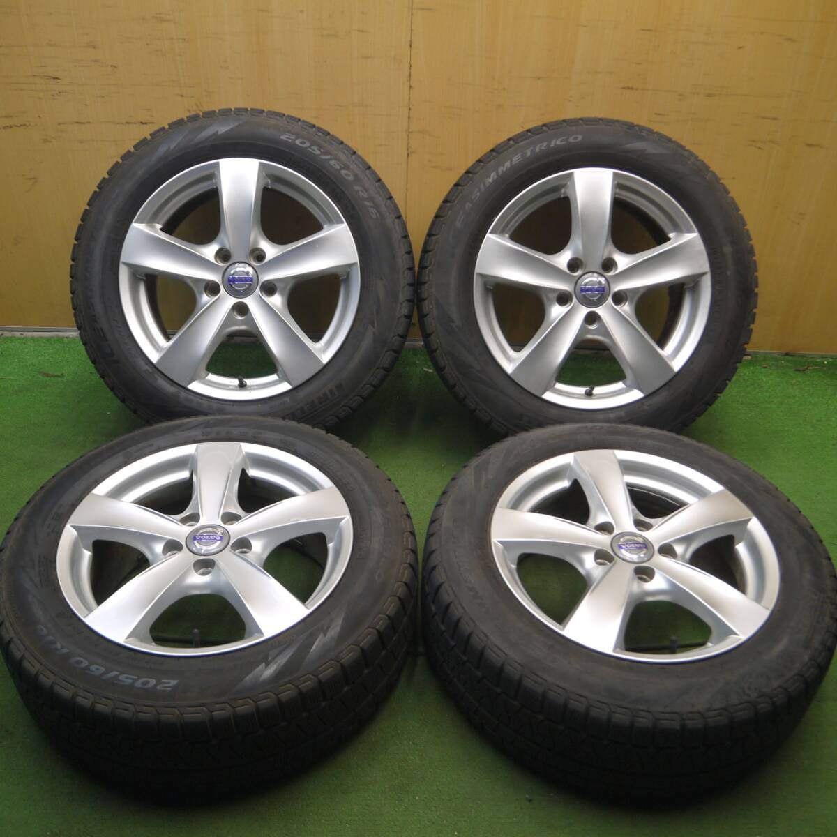 4本価格★ボルボ 等 AGA TARGA 205/60R16 スタッドレス ピレリ アイスアシンメトリコ 16インチ PCD108/5H★4071609Hス