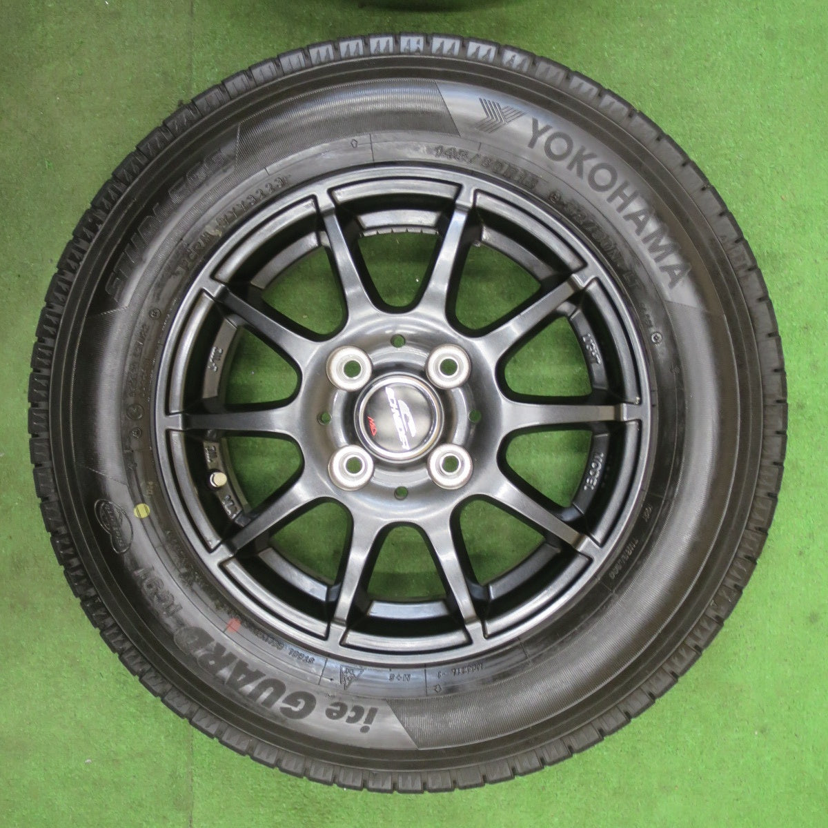 バリ溝！23年！キレイ！9.5分★スタッドレス 145/80R13 82/80N ヨコハマ アイスガード iG91 SCHNEIDER MiD シュナイダー 13インチ PCD100/4H★5112505TTス
