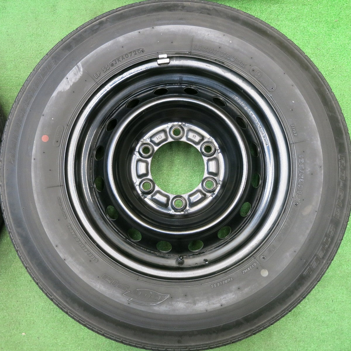 バリ溝！キレイ！9分★トヨタ ハイエース 純正 スチール 195/80R15 107/105L ブリヂストン RD-613 STEEL エコピア 15インチ PCD139.7/6H★5050306HAノ
