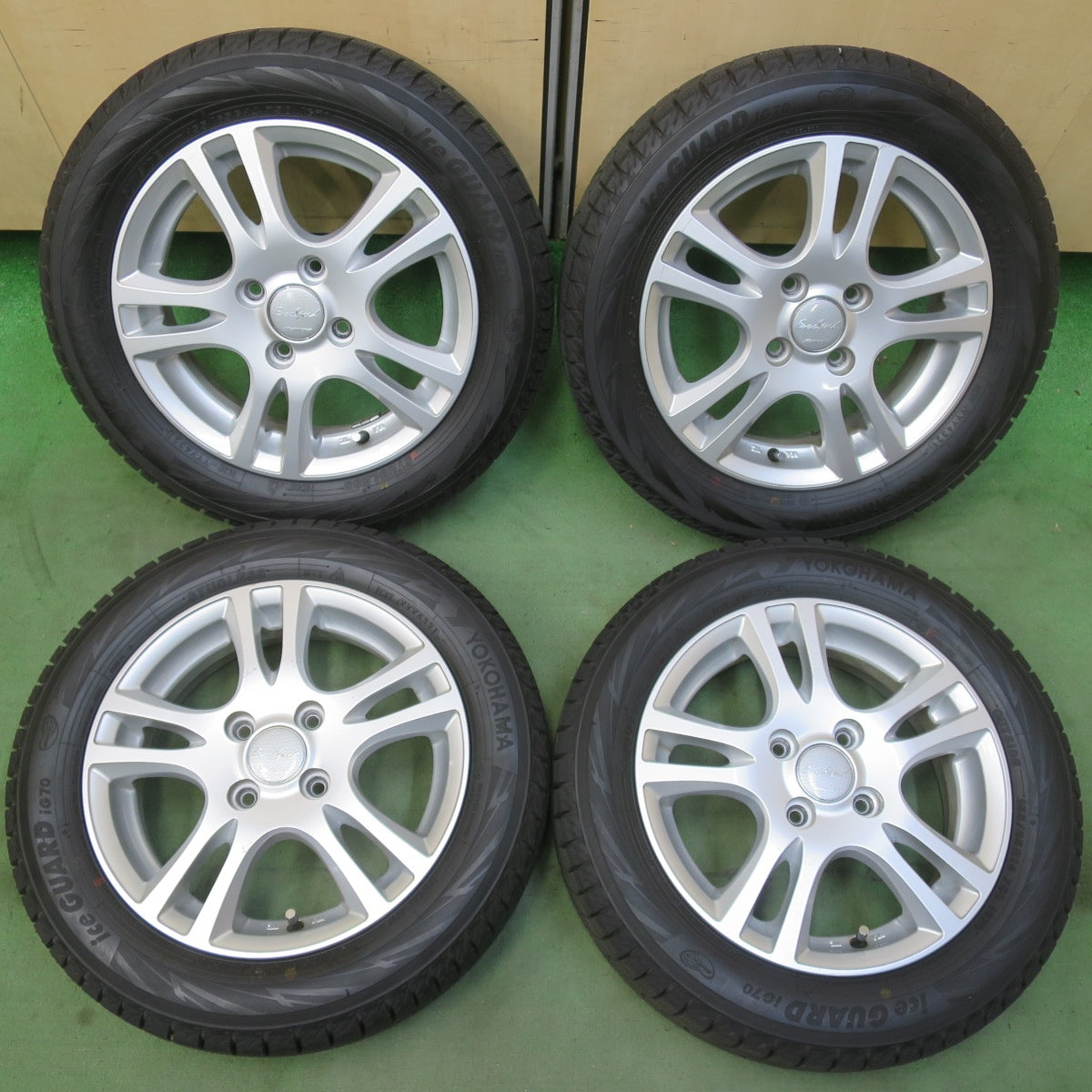 バリ溝！ほぼ10分★スタッドレス 155/65R14 ヨコハマ アイスガード iG70 EuroSpeed MANARAY SPORT ユーロスピード 14インチ PCD100/4H★6060603イス