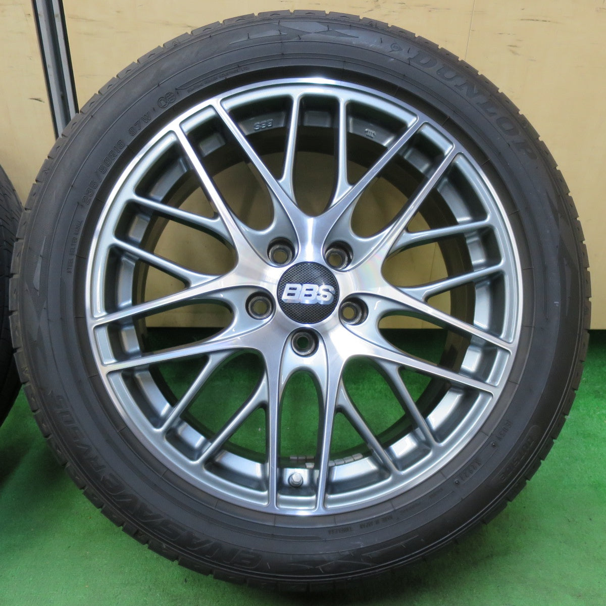 [送料無料] バリ溝！21年！キレイ！9分★BBS CS028 235/50R18 ダンロップ エナセーブ RV505 18インチ PCD114.3/5H★4102108イノ