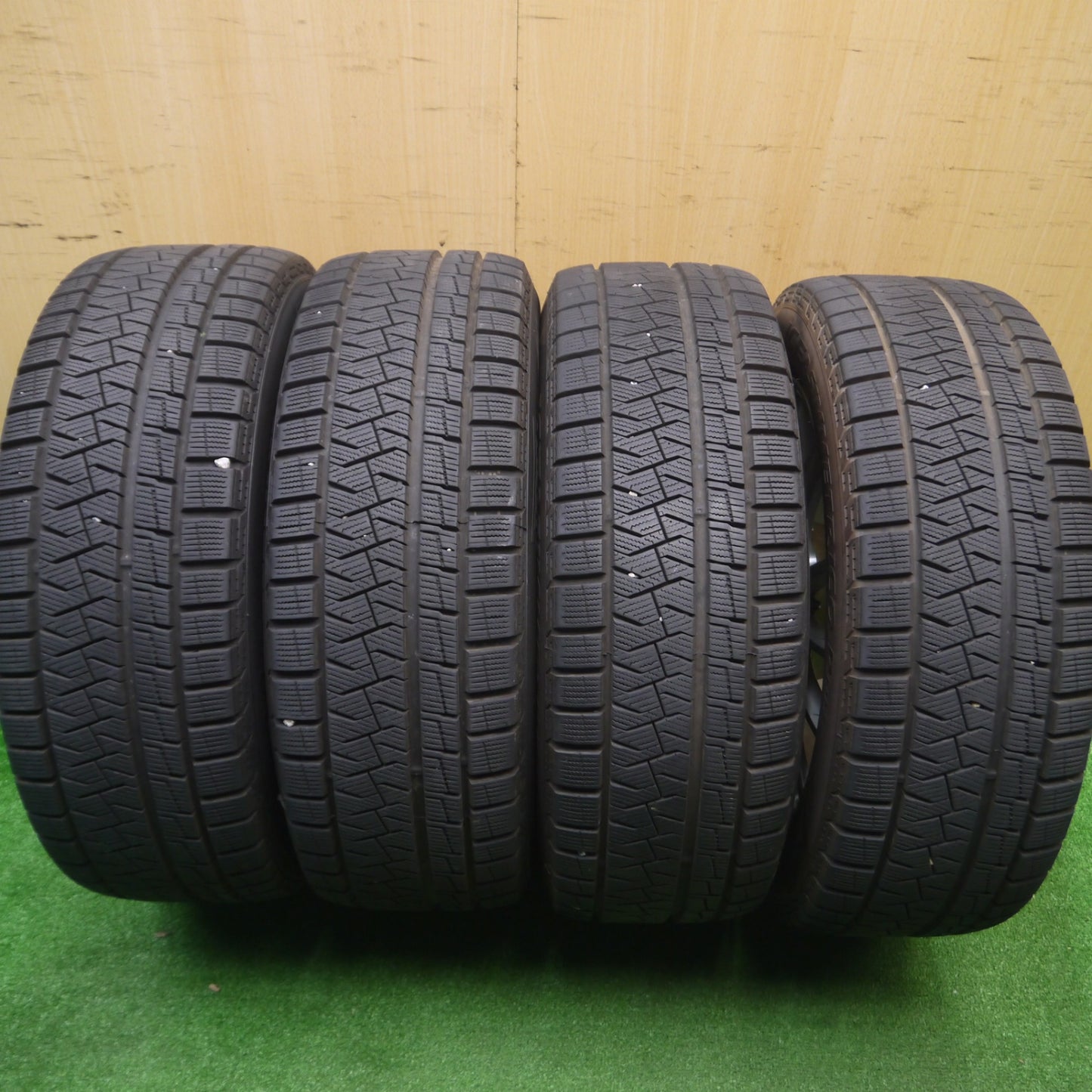[送料無料] バリ溝！20年！キレイ！9分★86 BRZ 等 205/55R16 スタッドレス ピレリ アイスアシンメトリコ プラス GMach 16インチ PCD100/5H★4091705Hス