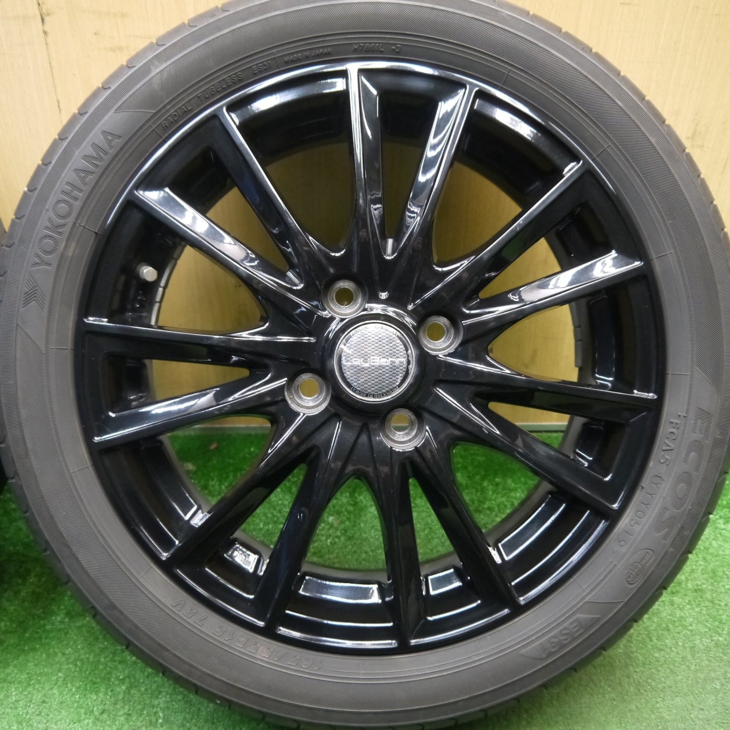 キレイ★165/55R15 ヨコハマ エコス ES31 LeyBahn GBX レイバーン 15インチ PCD100/4H★6012607Hノ