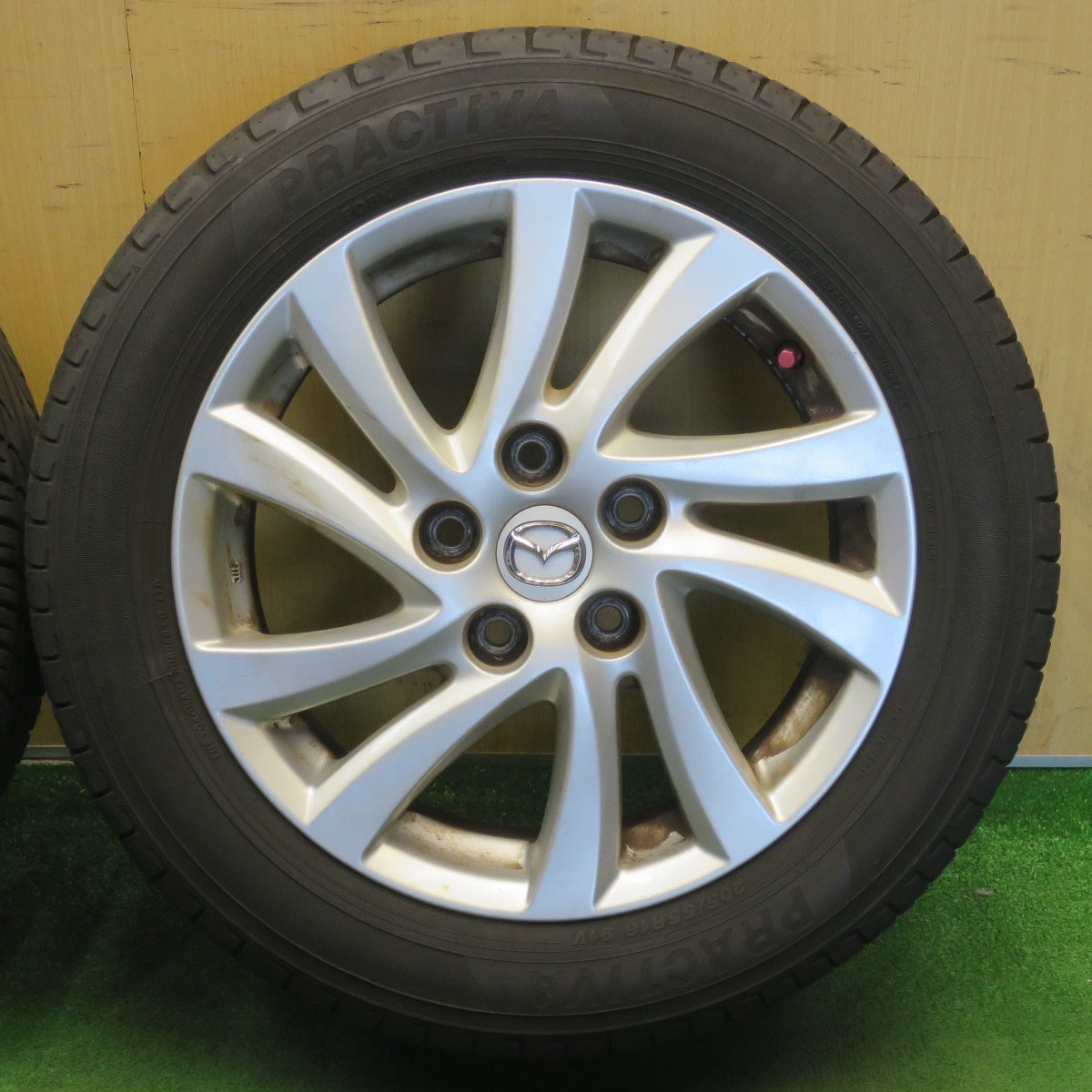 バリ溝！24年！9.5分◎マツダ CWEFW プレマシー 純正 205/55R16 プラクティバ ヨコハマ製 16インチ PCD114.3/5H◎6072502NJノ