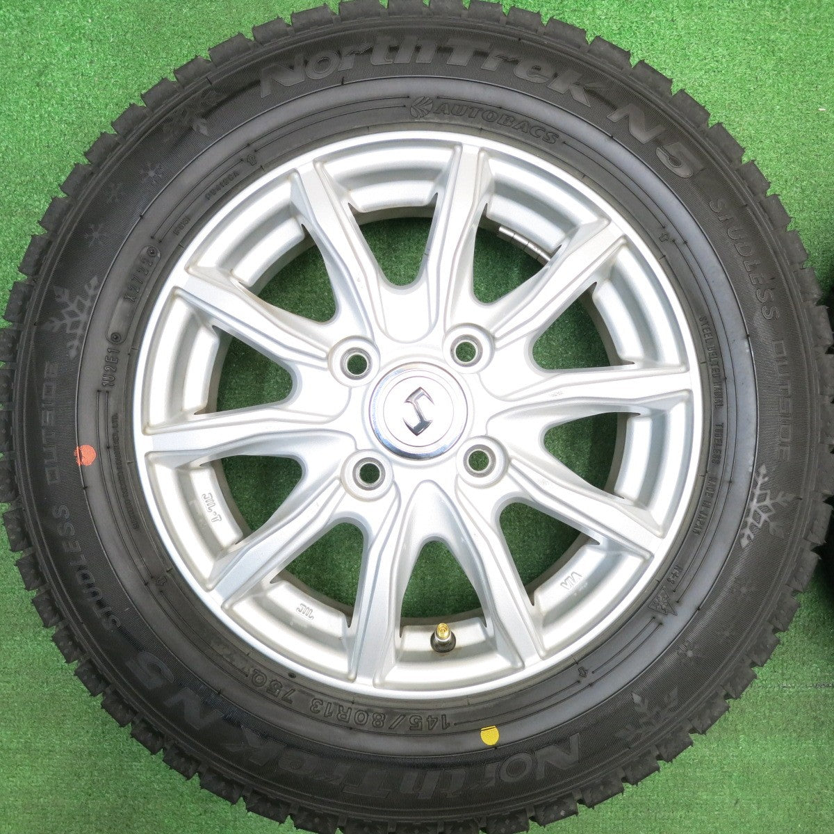 ほぼ未使用！22年！キレイ★スタッドレス 145/80R13 オートバックス ノーストレック N5 社外 アルミ 13インチ PCD100/4H★5121801HAス