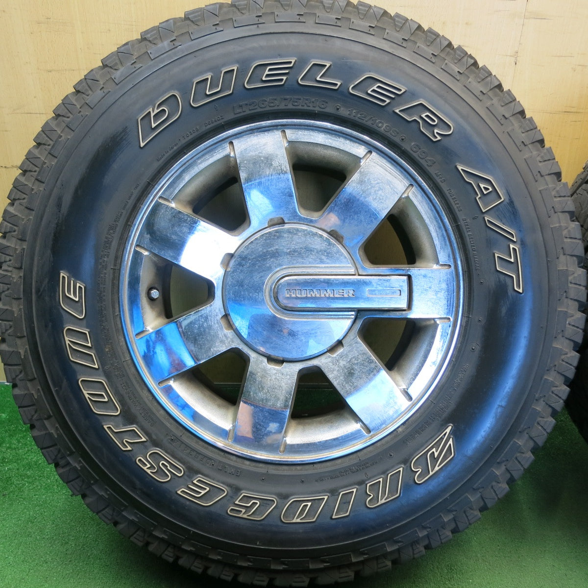 バリ溝！9.5分◎ハマー H3 純正 265/75R16 112/109S ブリヂストン デューラー A/T 694 16インチ PCD139.7/6H◎6072601HAノ
