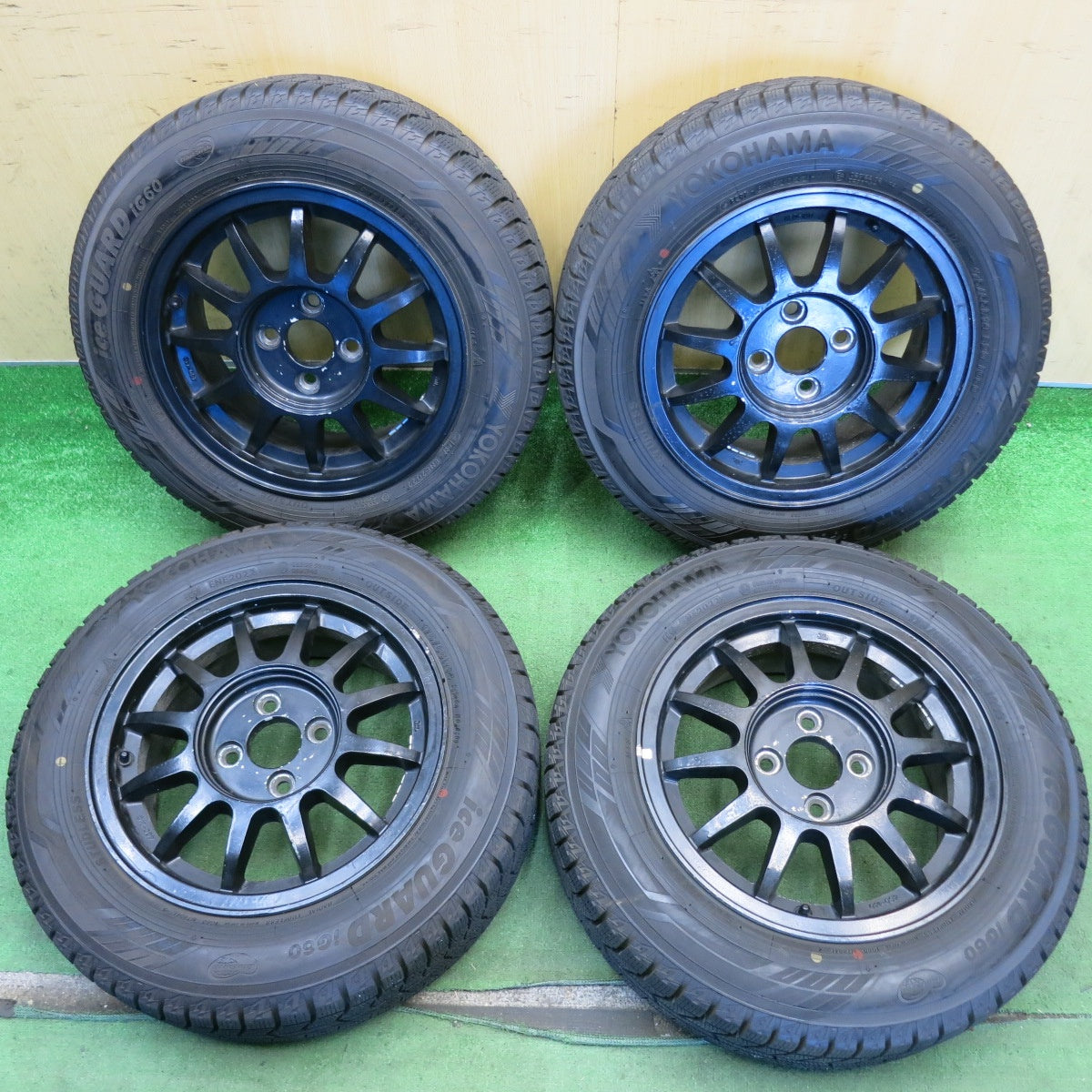 バリ溝！22年！9.5分以上◎スタッドレス 175/65R14 ヨコハマ アイスガード iG60 社外 アルミ 14インチ PCD100/4H◎6080202HAス