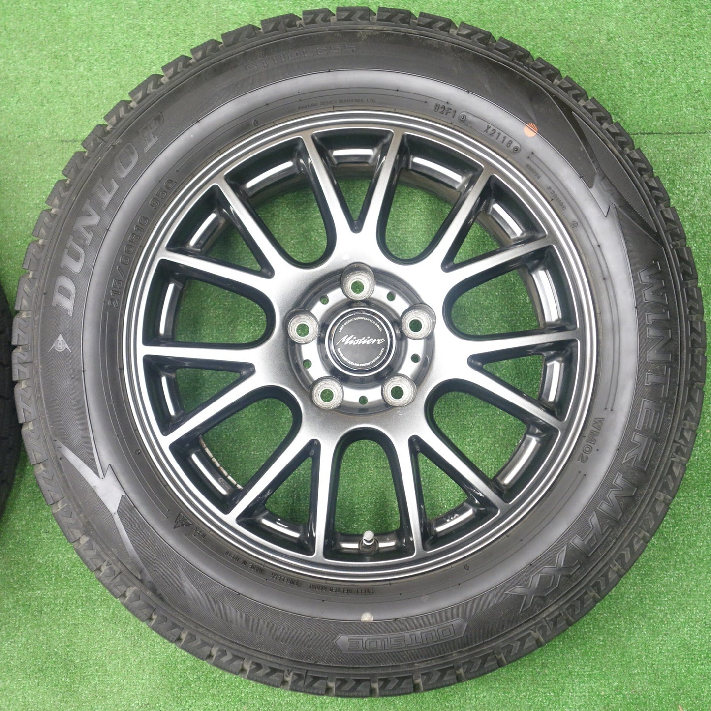 バリ溝！9.5分★スタッドレス 215/60R16 ダンロップ ウインターマックス WM02 Mistiere RB14 ミスティーレ 16インチ PCD114.3/5H★6021402KTス