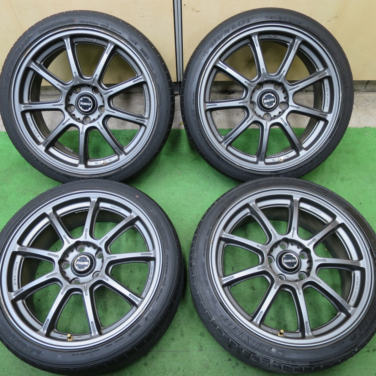4本価格★RAYS gram LIGHTS 57G 215/40R18 ダンロップ LE MANS V ルマン5 レイズ グラムライツ 18インチ PCD114.3/5H★5060504TTノ