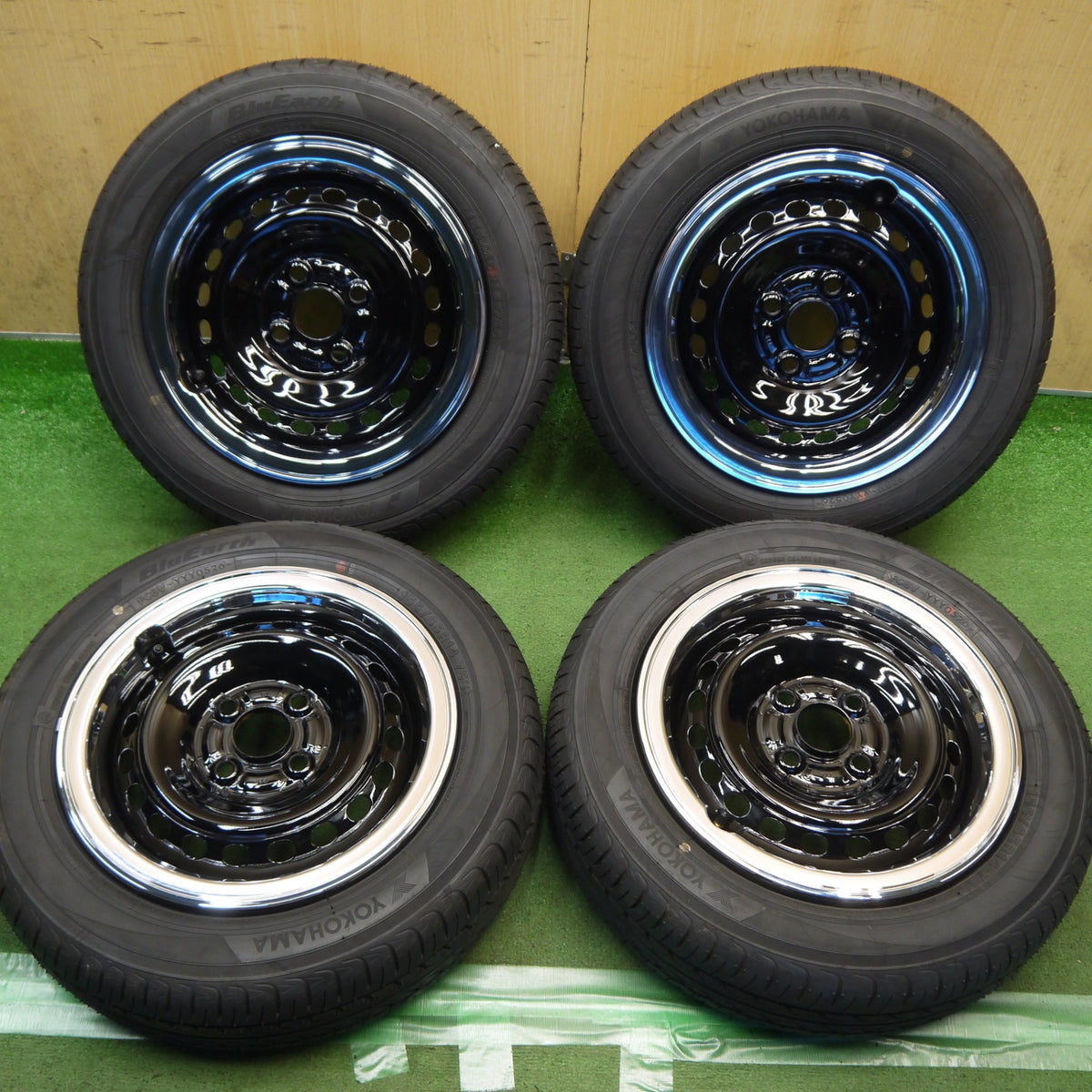 新車外し！26年！キャップ付き◎ホンダ N-BOX JOY 純正 スチール 155/65R14 ヨコハマ ブルーアース AE01K 14インチ Nボックス ジョイ PCD100/4H◎6091102Hノ