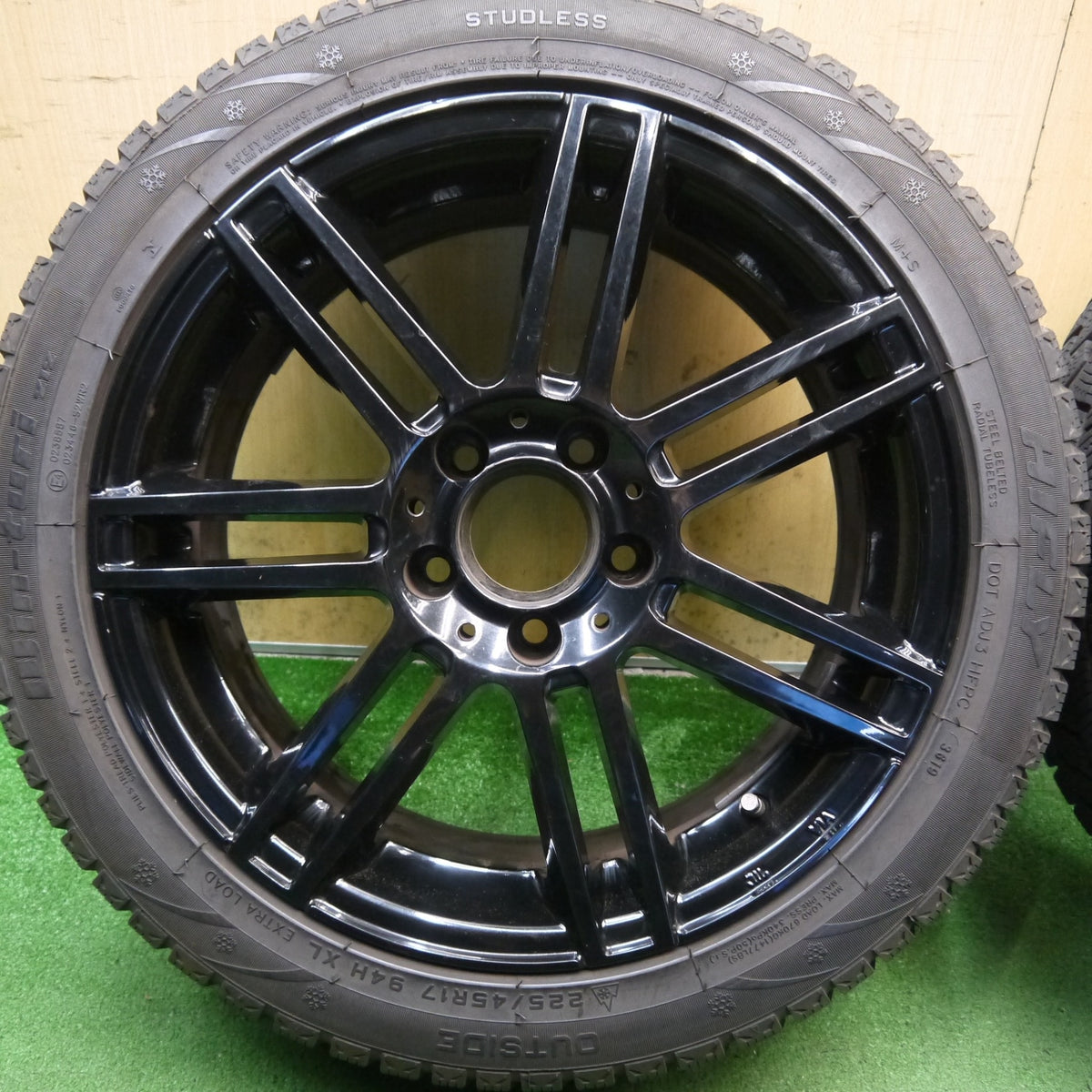 バリ溝！9.5分◎ベンツ 等 225/45R17 スタッドレス ハイフライ Win-turi 212 社外 アルミ 17インチ PCD112/5H◎6090902Hス