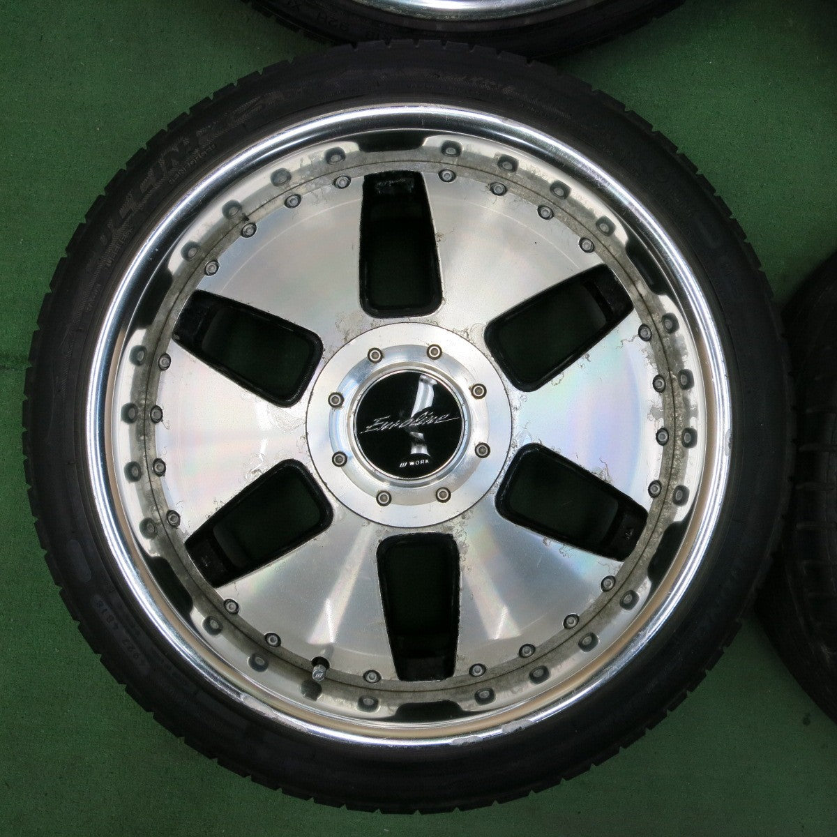 [送料無料] バリ溝！8.5分★WORK Euroline 225/40R18 ルッチーニ BUONO SPORT ワーク ユーロライン 18インチ PCD114.3/4H 5H マルチ★4100201SYノ