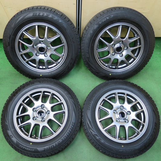 [送料無料] バリ溝！22年！キレイ！9分★スタッドレス 185/65R15 ブリヂストン ブリザック VRX2 ZACK JP-205 MONZA ザック 15インチ PCD114.3/5H★5010604イス