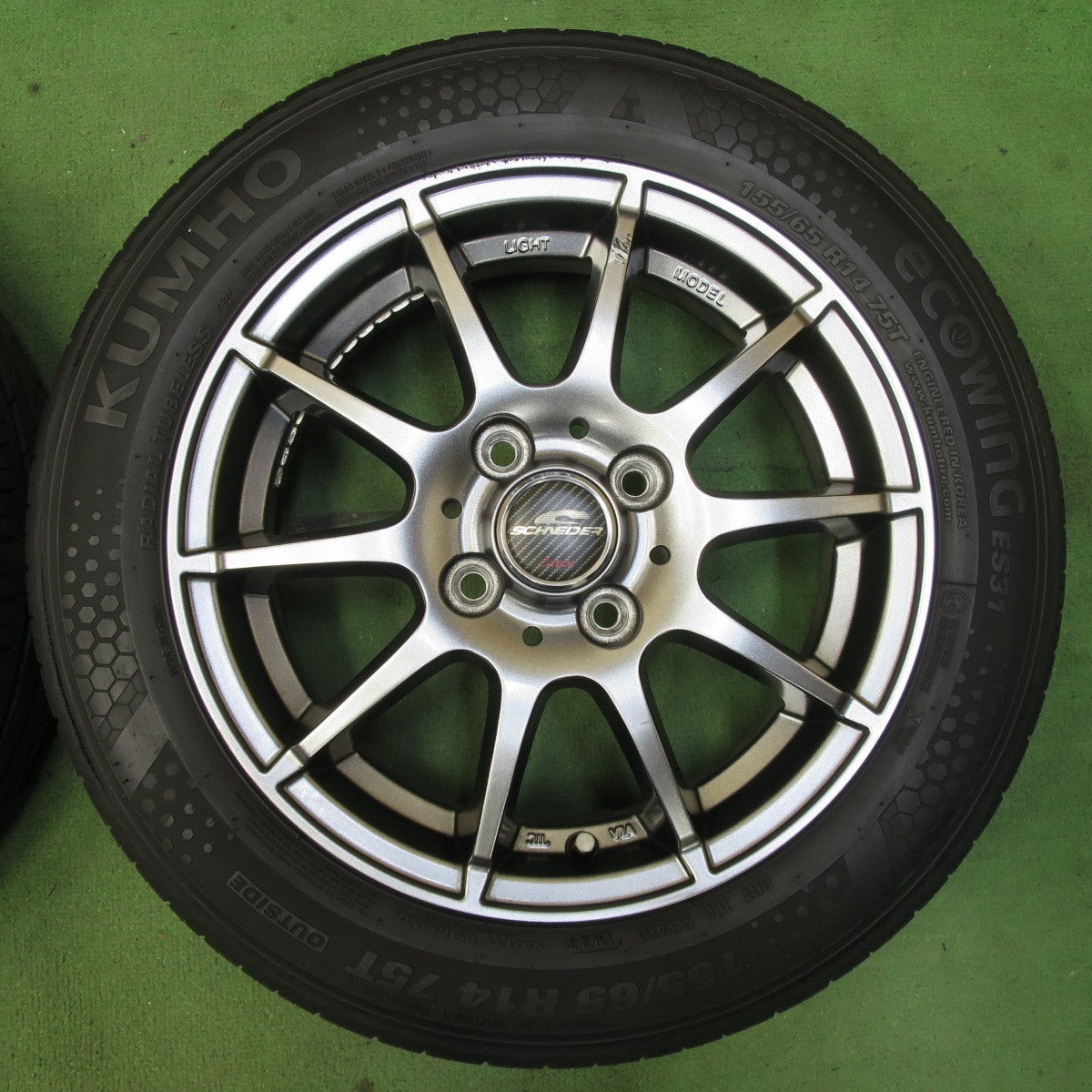 キレイ！23年★155/65R14 クムホ ECOWING ES31 SCHNEIDER シュナイダー 14インチ PCD100/4H★5070703イノ