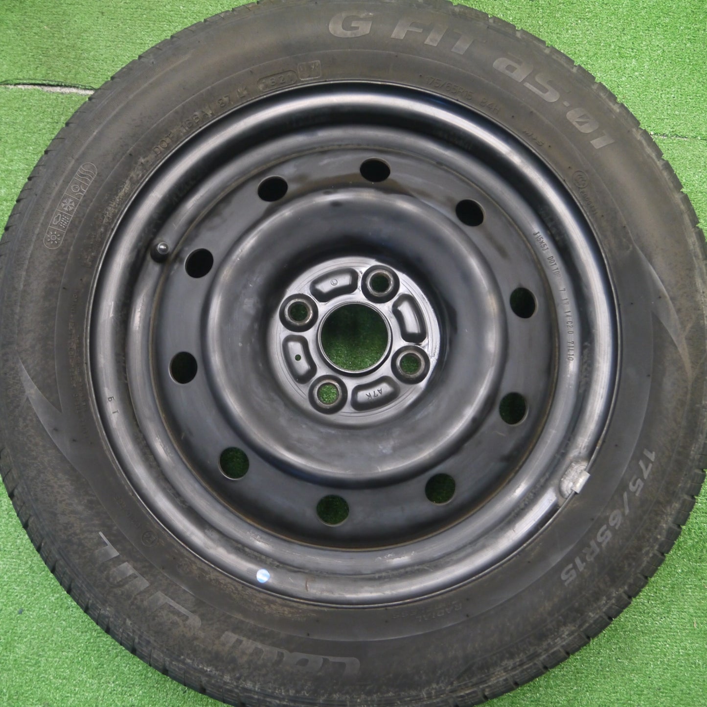 [送料無料] バリ溝！21年！8.5分★175/65R15 ラウフェン G FIT as-01 スチール ホイール 15インチ PCD100/4H★4103001Hノ