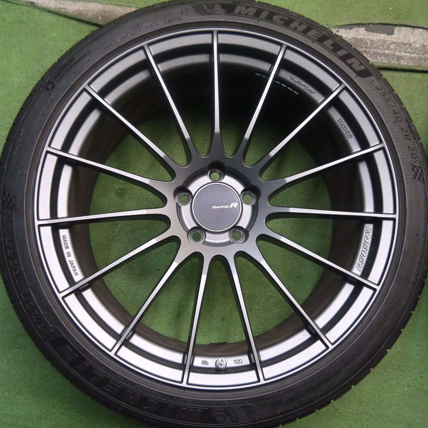 バリ溝！23年！キレイ！9分★ENKEI RS05RR 255/40R20 285/35R20 ミシュラン パイロットスポーツ4 S Racing R エンケイ 20インチ PCD114.3/5H★5091703Hノ