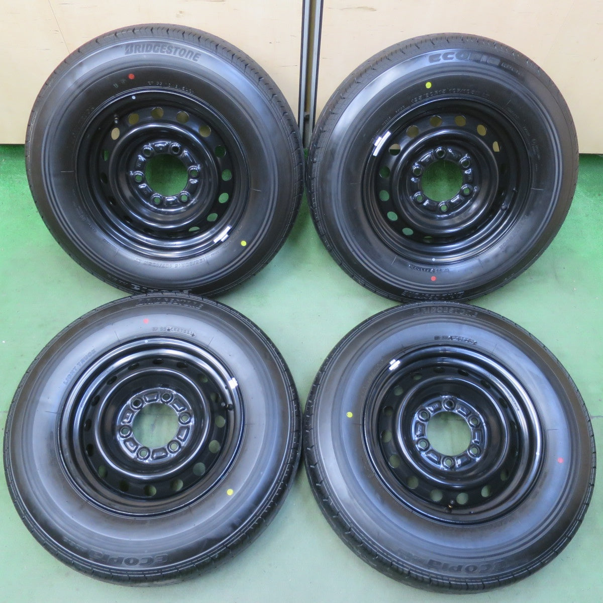 新車外し！23年◎トヨタ ハイエース 純正 スチール 195/80R15 107/105N ブリヂストン エコピア RD613 15インチ PCD139.7/6H◎6062601イノ