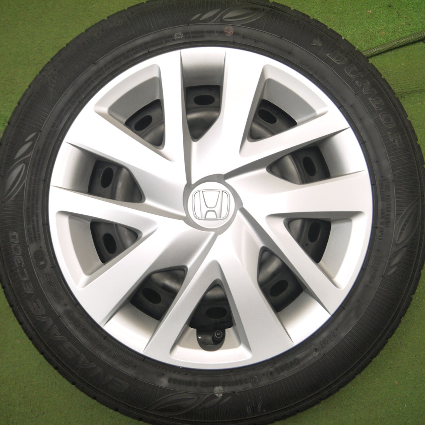 *送料無料* バリ溝！21年！綺麗！8.5分★ホンダ N-BOX 純正 スチール 155/65R14 ダンロップ エナセーブ EC300 PCD100/4H★4061806Hノ