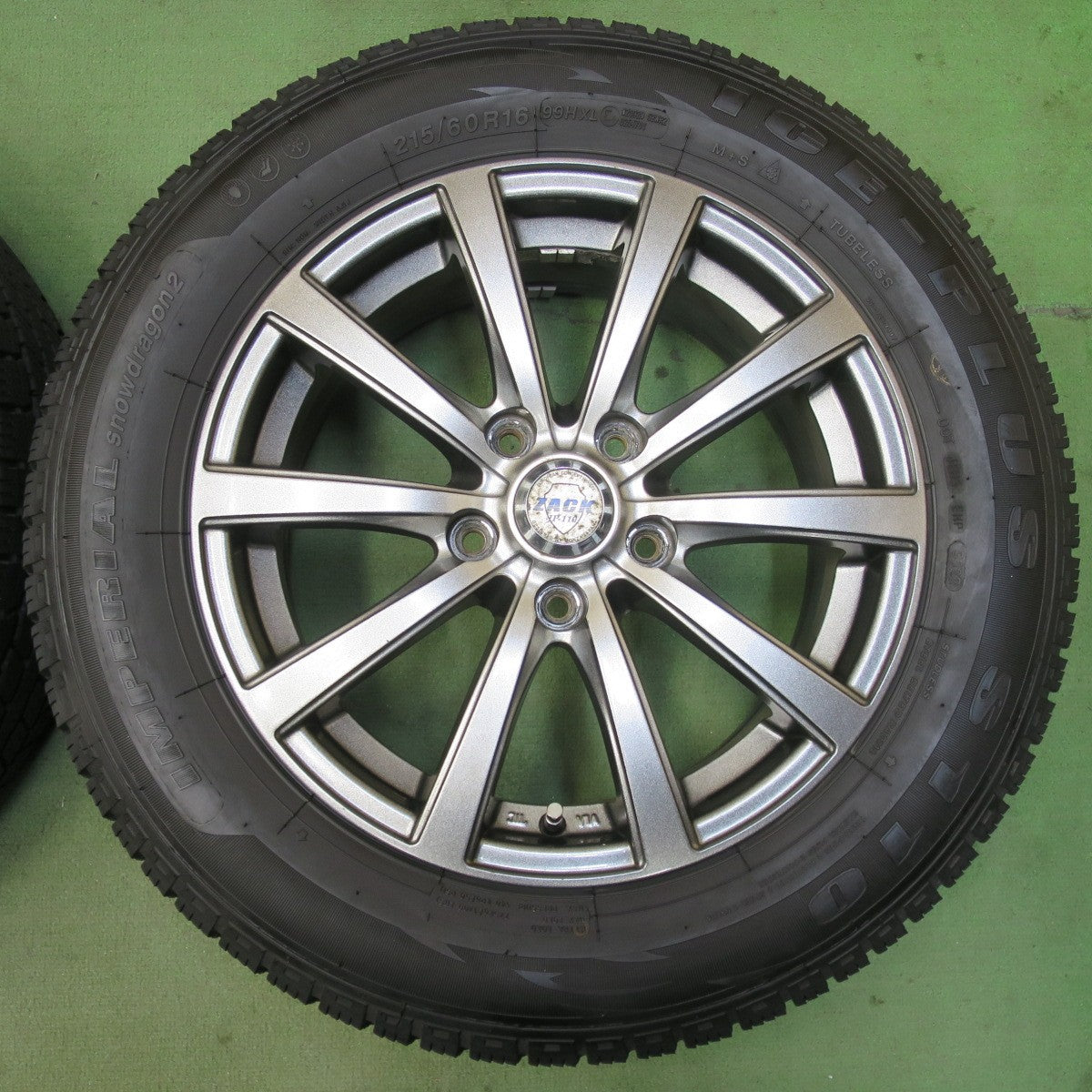 バリ溝！22年！キレイ！9.5分★スタッドレス 215/60R16 インペリアル ICE-PLUS S110 ZACK JP-110 MONZA ザック 16インチ PCD114.3/5H★5111511イス