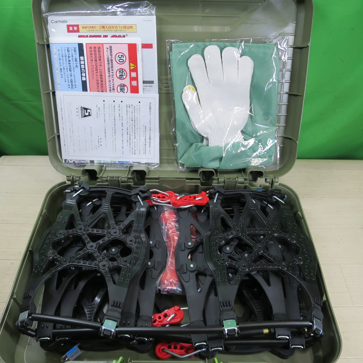 未使用☆CARMATE カーメイト 非金属 タイヤ チェーン QE4L バイアスロン クイックイージー 滑り止め 155/80R14 165/80R13 165/70R14 175/70R13 185/55R14 等☆