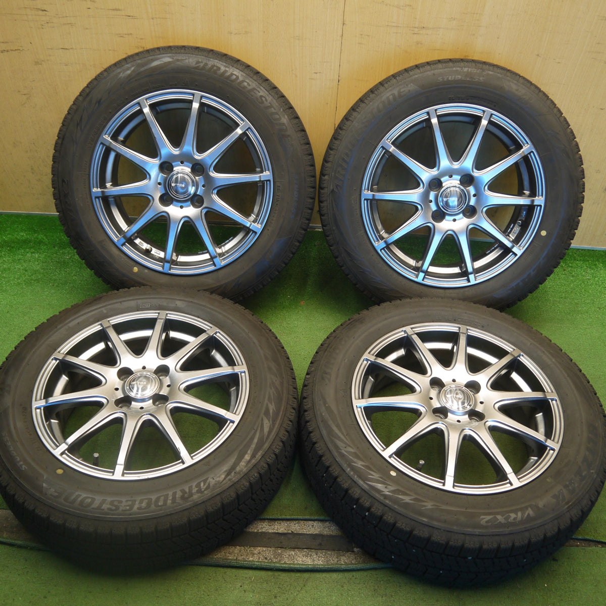 4本価格！22年◎スタッドレス 175/65R15 ブリヂストン ブリザック VRX2 TIRO 社外 アルミ 15インチ PCD100/4H◎6083103Hス