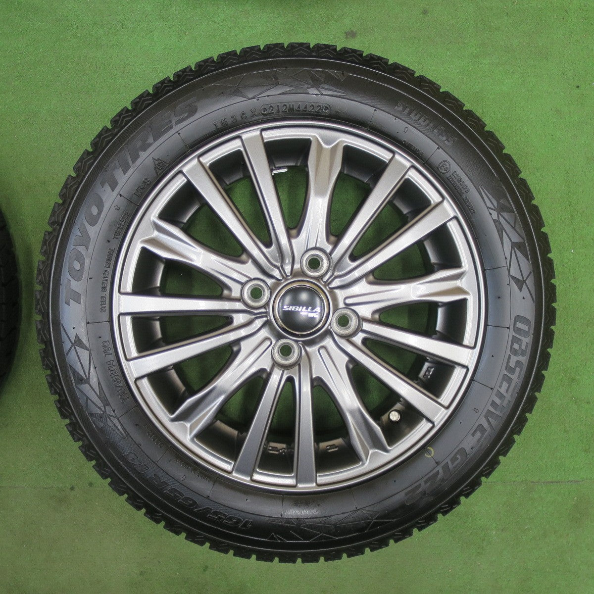 バリ溝！22年！キレイ！9分★スタッドレス 165/65R14 トーヨー オブザーブ GIZ2 SIBILLA NEXT W5 シビラ 14インチ PCD100/4H★6021103TTス