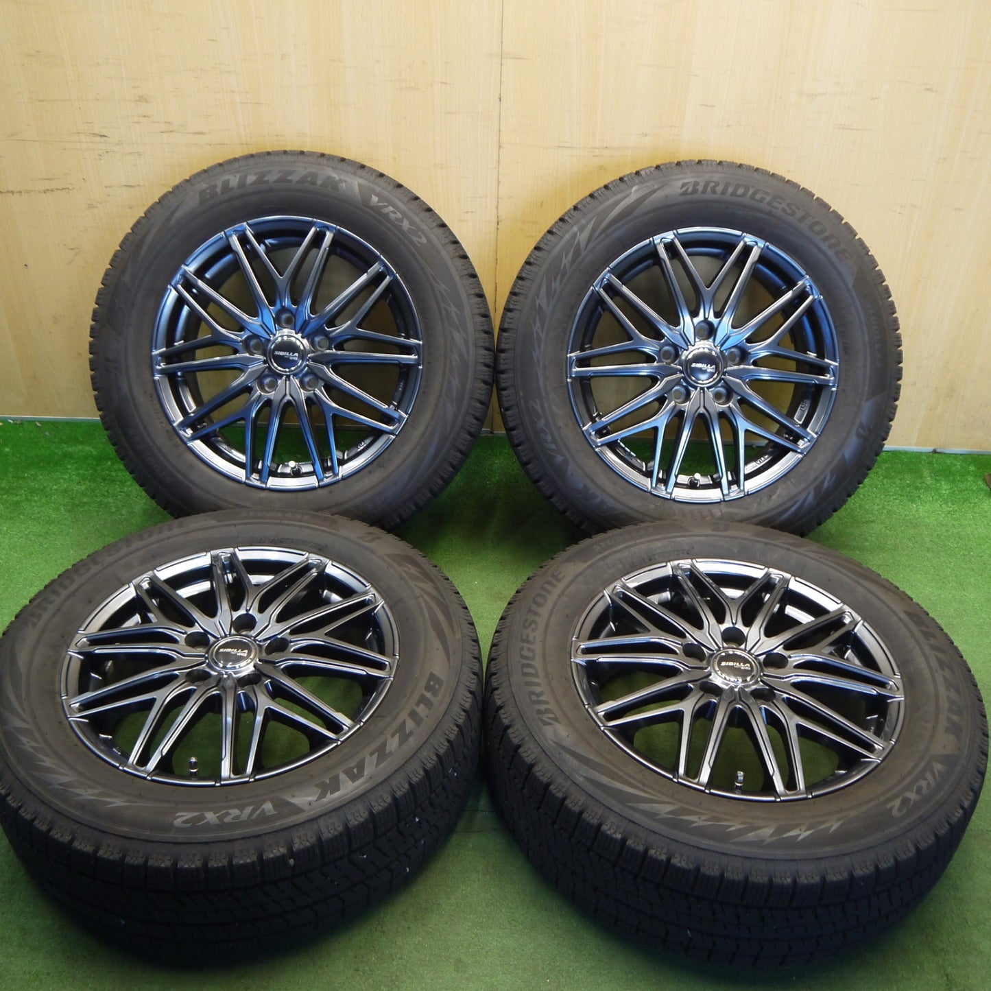 バリ溝！24年！キレイ！9.5分★スタッドレス 215/60R16 ブリヂストン ブリザック VRX2 SIBILLA NEXT W45 シビラ 16インチ PCD114.3/5H★6051511Hス
