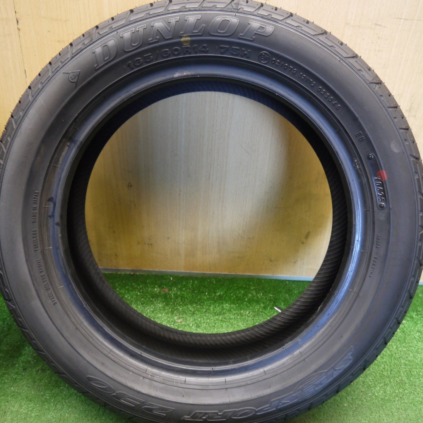 新車外し！25年★165/60R14 ダンロップ SPスポーツ 230 タイヤ 14インチ エブリイ ワゴン クリッパー リオ 等★6071009Hノタ