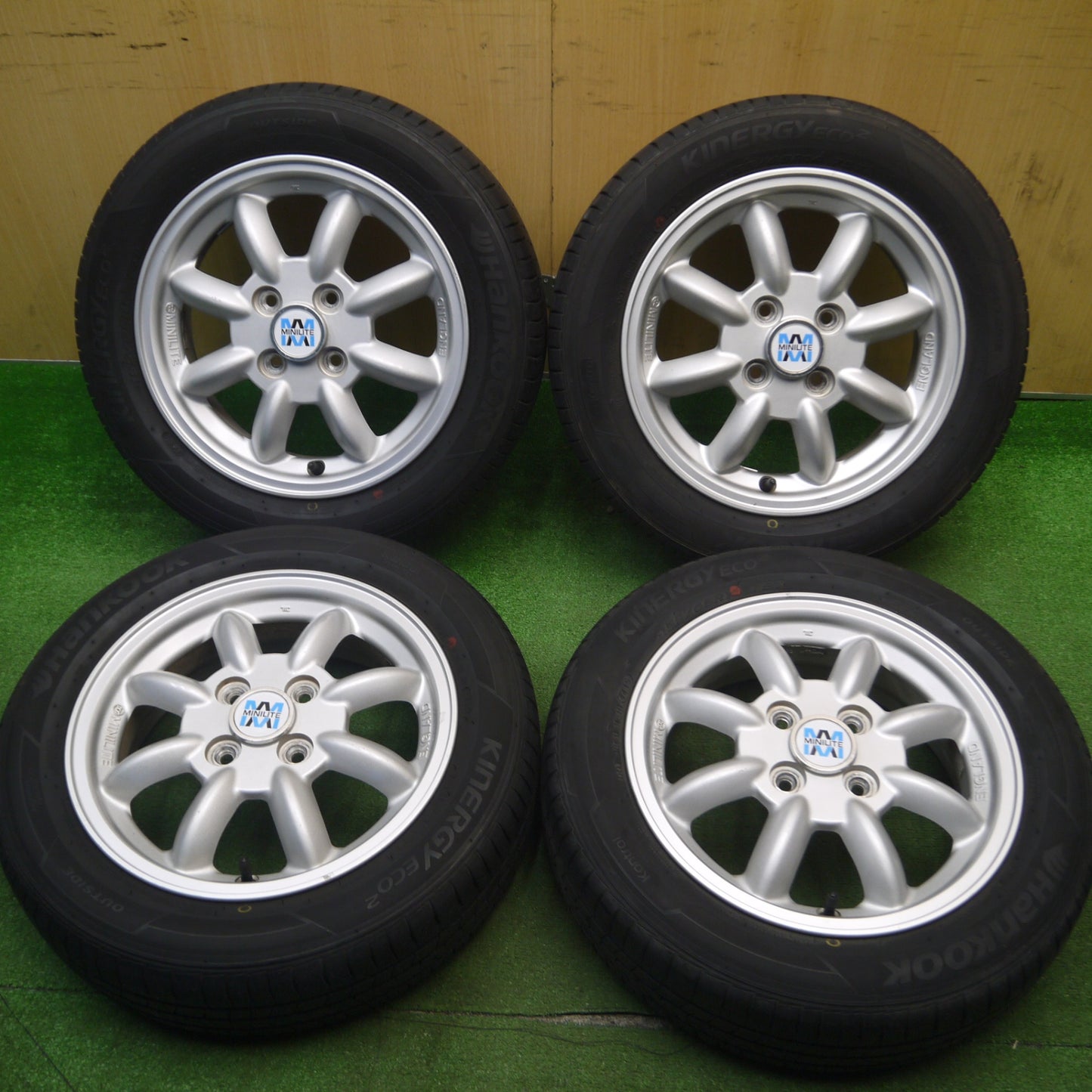 [送料無料] 4本価格★ダイハツ ミラジーノ ミニライト MINILITE 純正 155/65R14 ハンコック キナジー ECO2 14インチ PCD100/4H★5012011Hノ