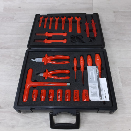 [送料無料] 美品◆クニペックス KNIPEX 絶縁 工具 セット EA640XA スパナ ペンチ ドライバー など 26個組 ケース付き◆