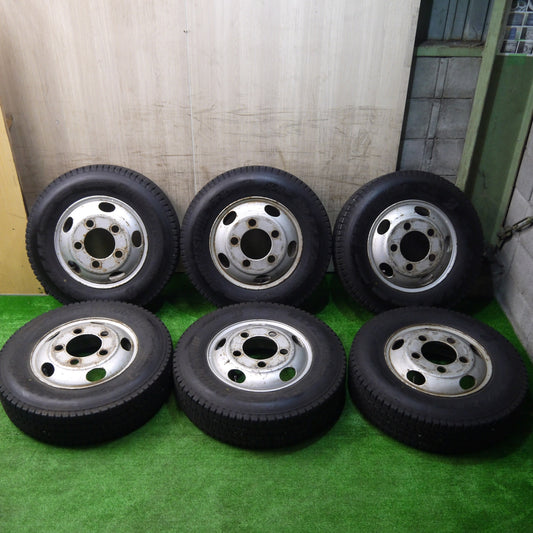 バリ溝！23年！9分！6本★トラック 195/85R16 114/112N スタッドレス ブリヂストン ブリザック W989 TOPY スチール 16インチ PCD203.2/5H★5111201KKス