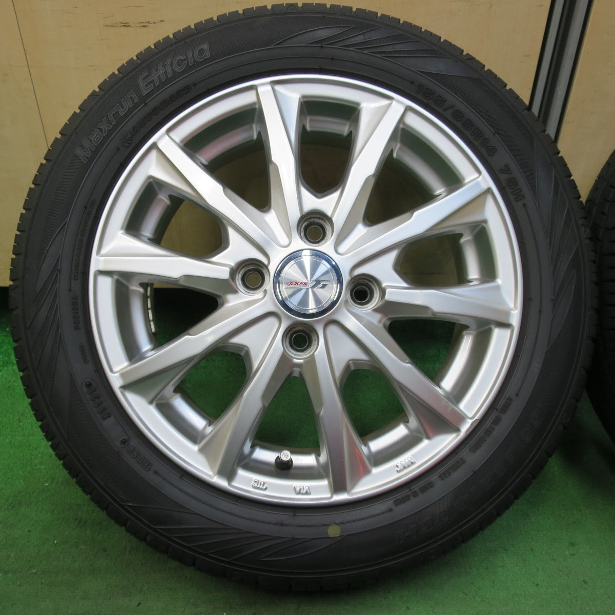 [送料無料] キレイ！21年★155/65R14 オートバックス Maxrun Efficia JOKER ジョーカー 14インチ PCD100/4H★5021701イノ