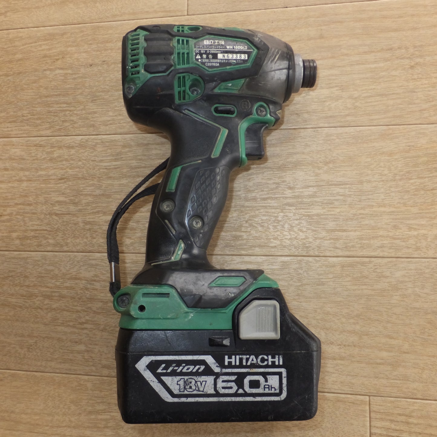 [送料無料] 現状品★日立 HITACHI コードレスインパクトドライバ WH18DDL2　蓄電池 BSL1860　急速充電器 UC18YSL2　セット★