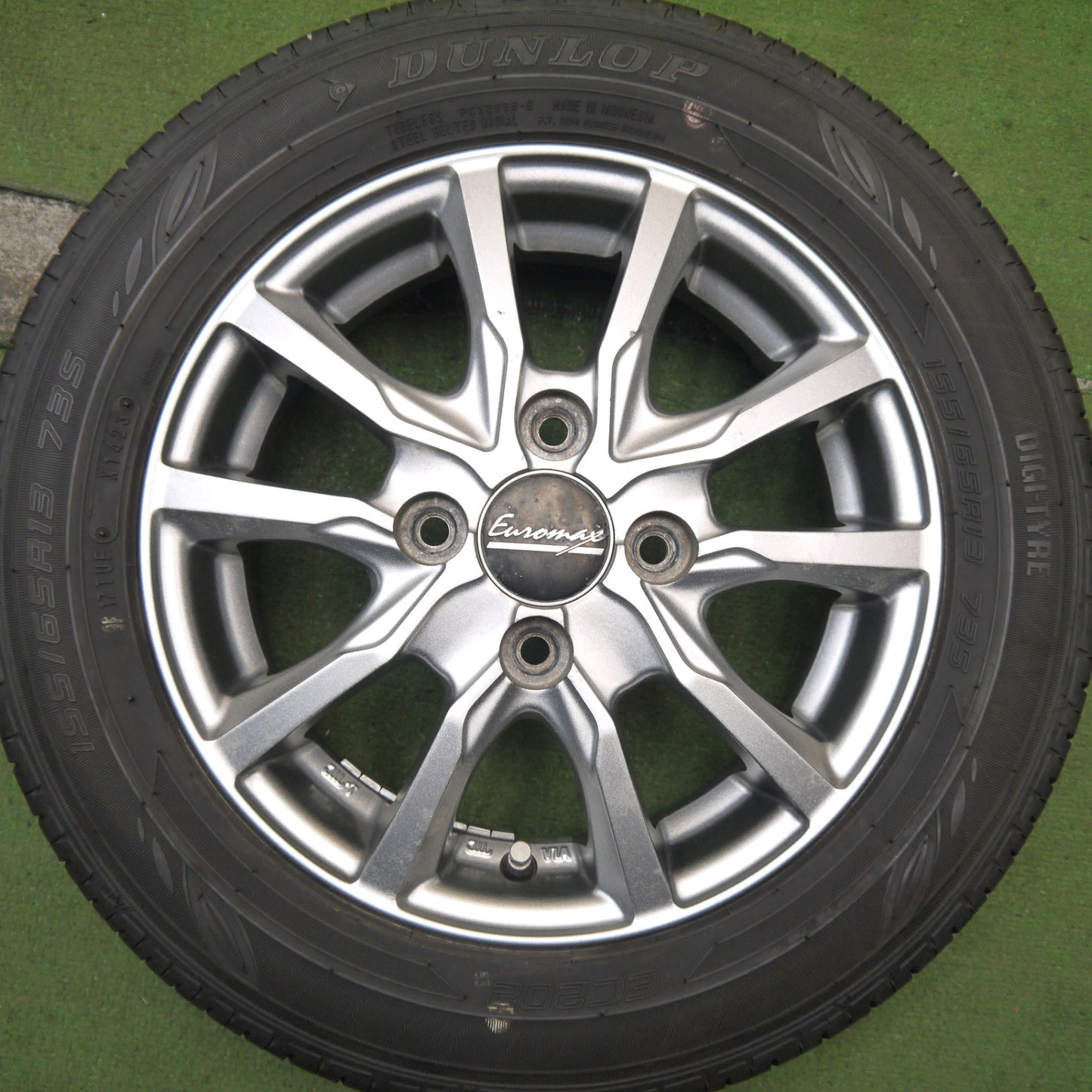 バリ溝！23年！8.5分★155/65R13 ダンロップ EC202 Euromax ユーロマックス 13インチ PCD100/4H★5080405Hノ