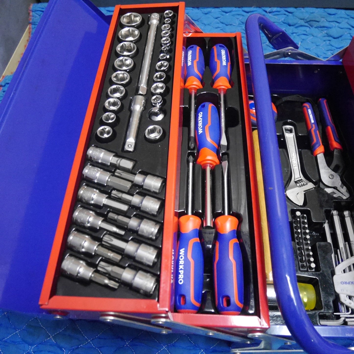 [送料無料] セット☆WORKPRO ハンド ツール セット 工具 道具 ドライバー モンキーレンチ ペンチ ソケット レンチ 等 ワークプロ☆
